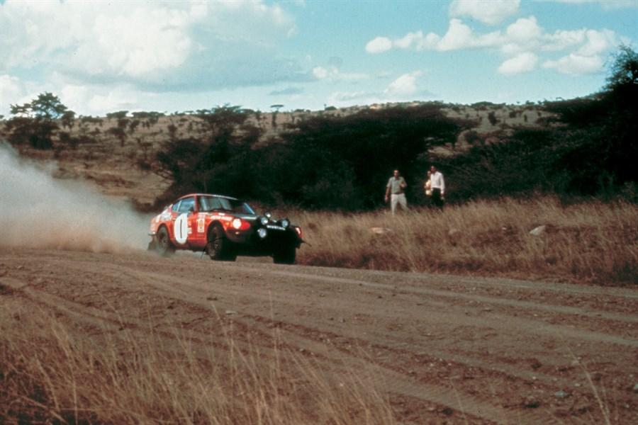 Datsun Fairlady 240Z bei der Safari Rallye 1973